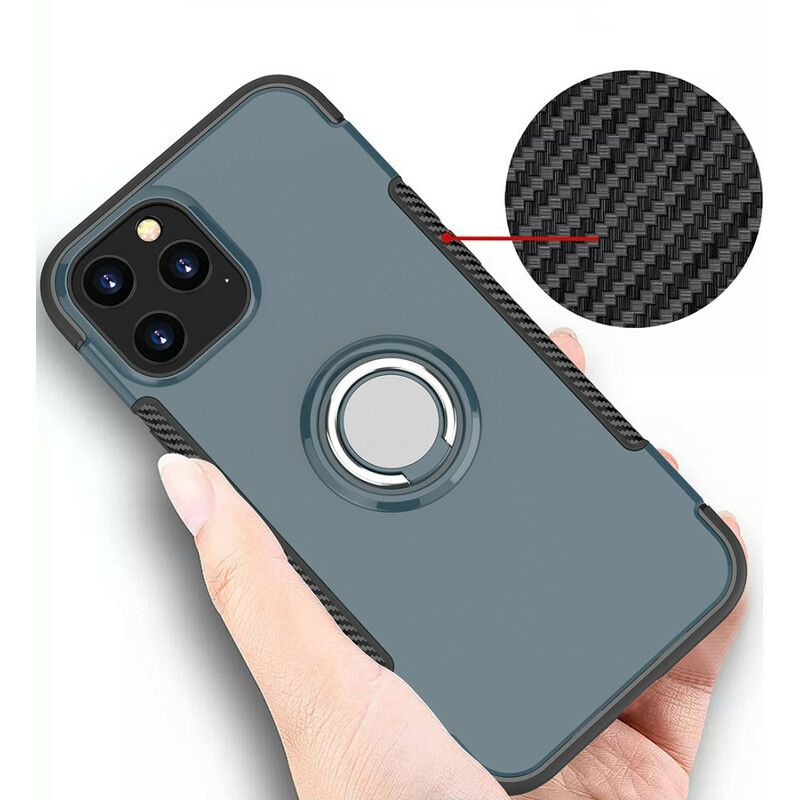 Cover iPhone 12 / 12 Pro Carbon Fiber Metal Ring