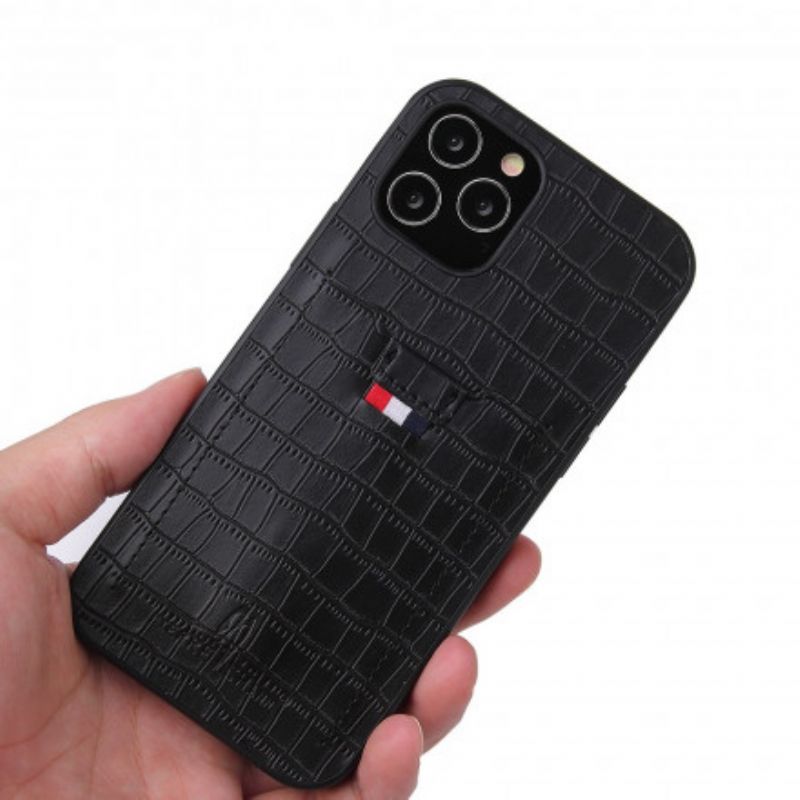 Cover iPhone 12 / 12 Pro Crocodile Skin Style Kortholder