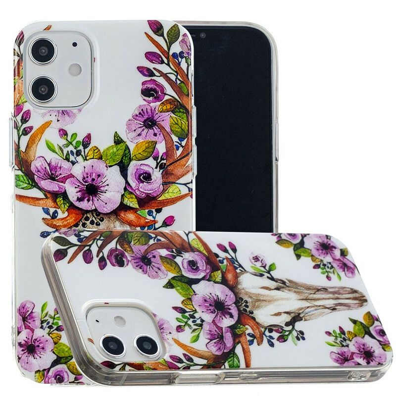 Cover iPhone 12 / 12 Pro Fluorescerende Blomsterelg