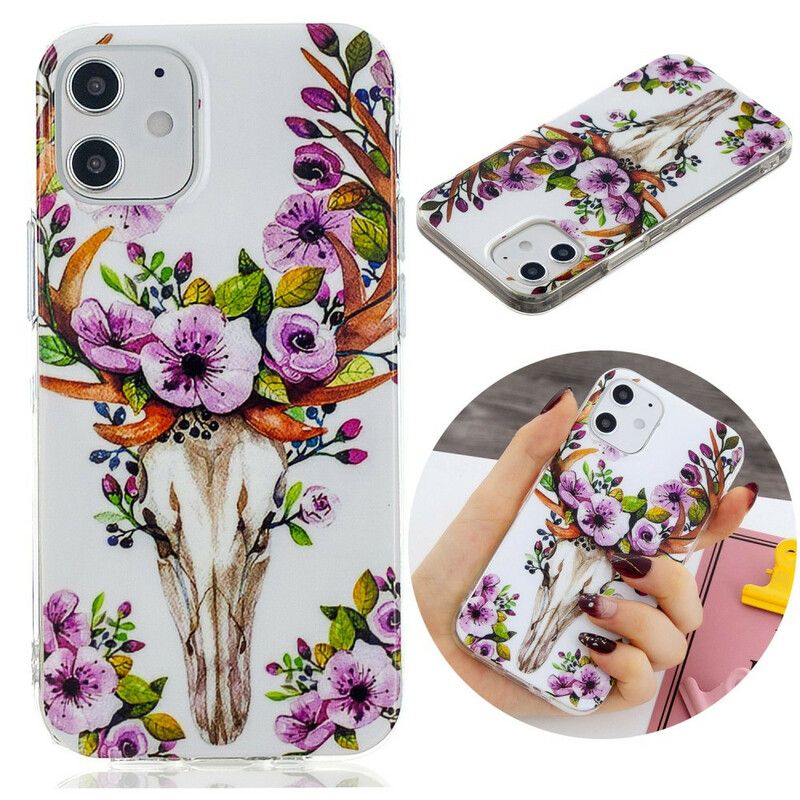 Cover iPhone 12 / 12 Pro Fluorescerende Blomsterelg