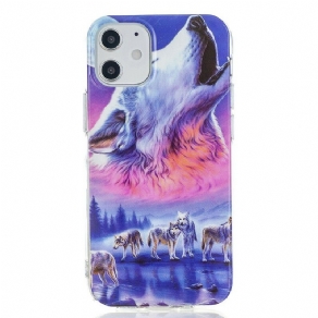 Cover iPhone 12 / 12 Pro Fluorescerende Wolf Series