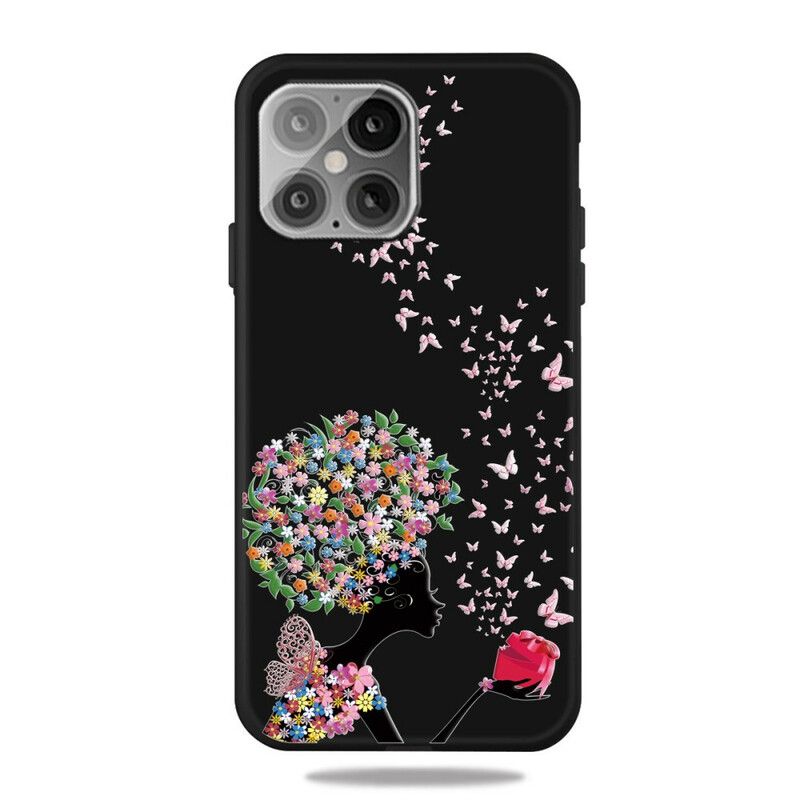 Cover iPhone 12 / 12 Pro Kvinde Med Blomsterhoved