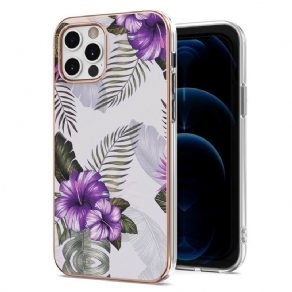 Cover iPhone 12 / 12 Pro Lilla Blomster