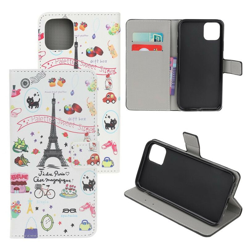 Flip Cover iPhone 12 / 12 Pro Jeg Elsker Paris