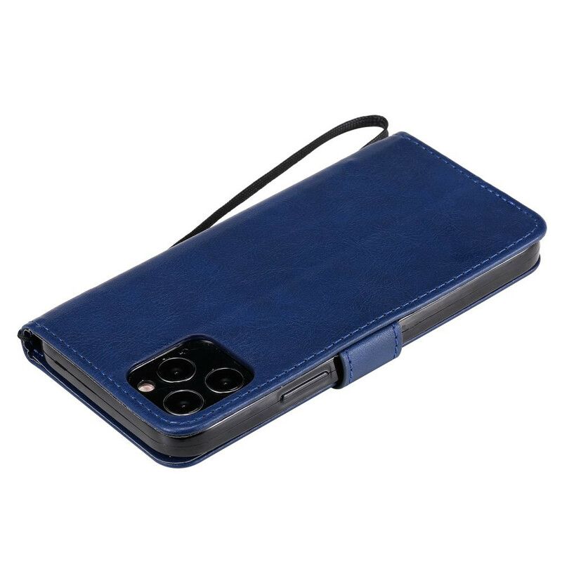 Flip Cover iPhone 12 / 12 Pro Med Snor Ensfarvet Serierem