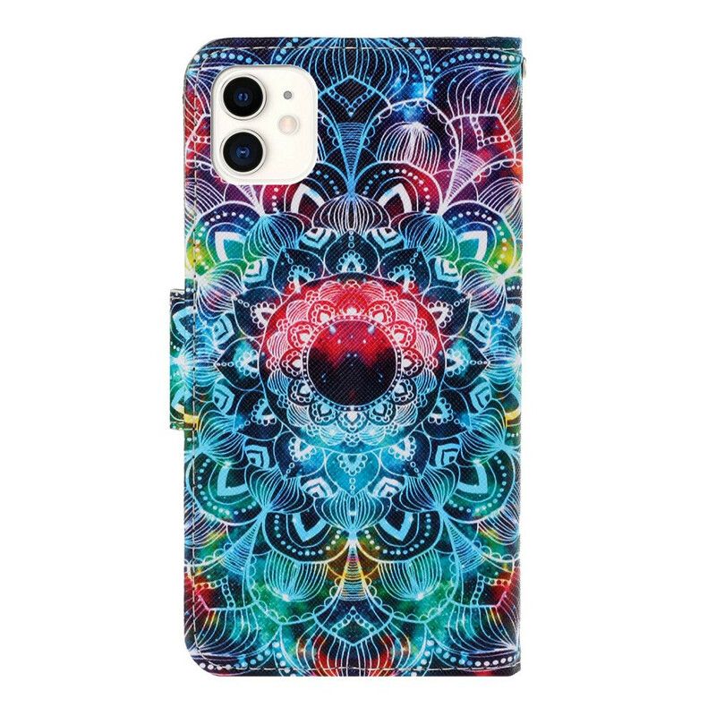 Flip Cover iPhone 12 / 12 Pro Med Snor Flashy Strappy Mandala