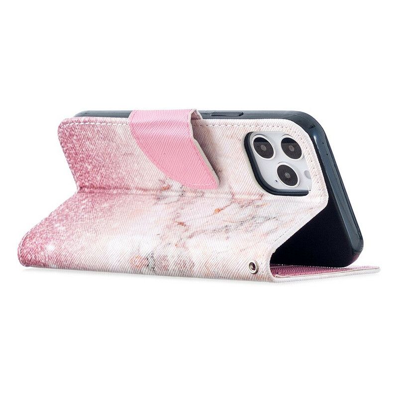 Flip Cover iPhone 12 / 12 Pro Med Snor Marmorrem