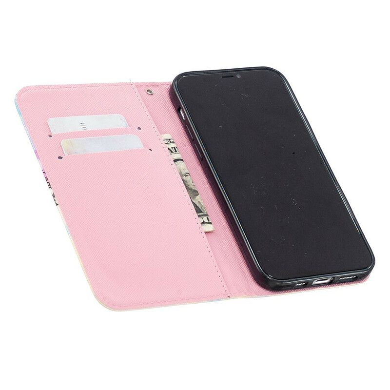 Flip Cover iPhone 12 / 12 Pro Med Snor Marmorrem