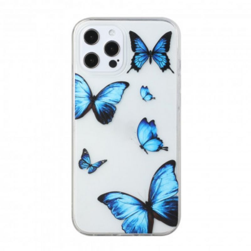 Mobilcover iPhone 12 / 12 Pro Blue Sommerfugles Flyvning