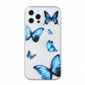 Mobilcover iPhone 12 / 12 Pro Blue Sommerfugles Flyvning