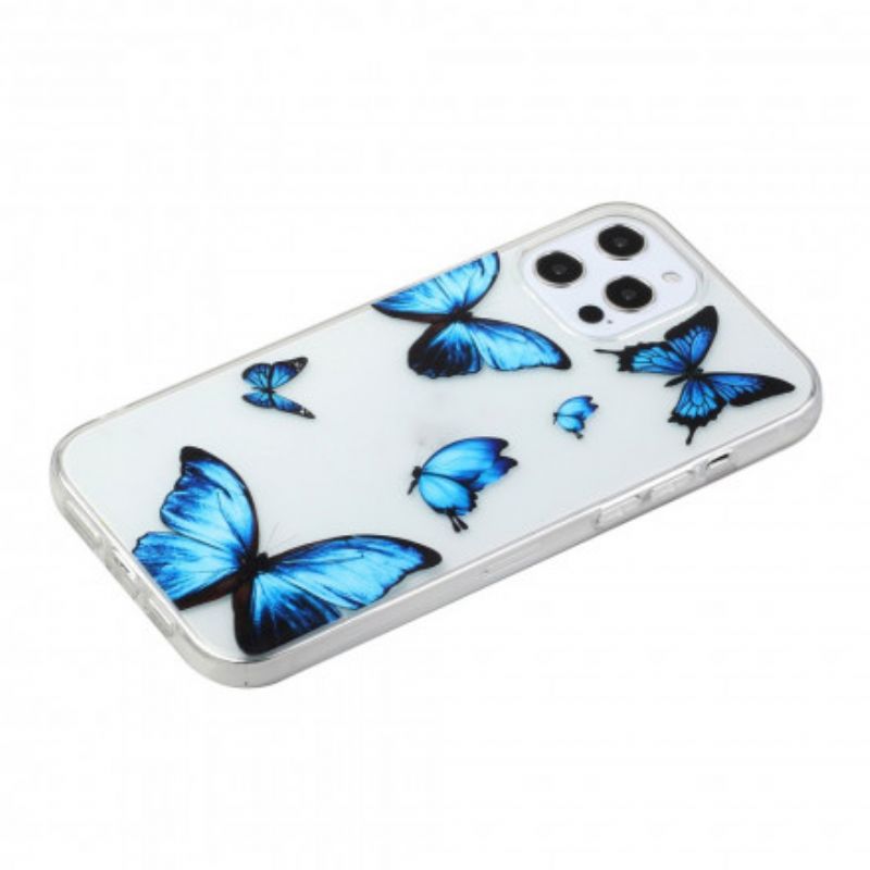 Mobilcover iPhone 12 / 12 Pro Blue Sommerfugles Flyvning