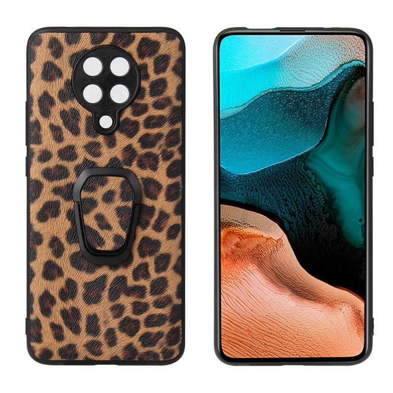 Cover Poco F2 Pro Support Ring Leopard Hud Effekt