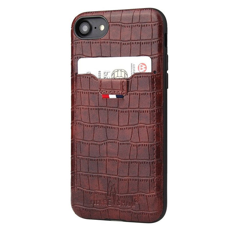 Cover iPhone SE 3 / SE 2 / 8 / 7 Crocodile Skin Style Kortholder