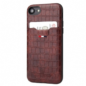 Cover iPhone SE 3 / SE 2 / 8 / 7 Crocodile Skin Style Kortholder