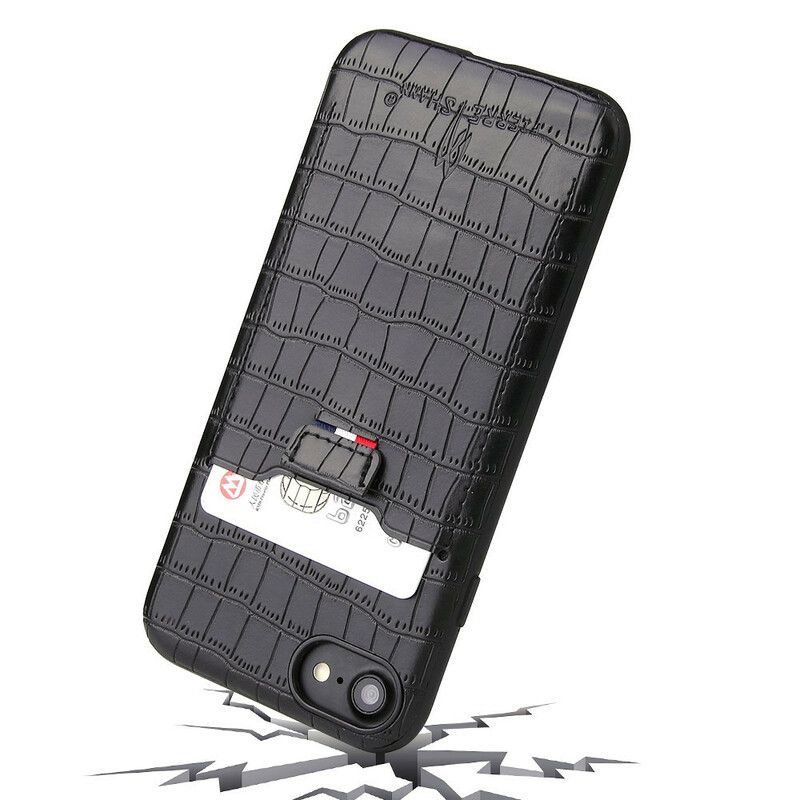 Cover iPhone SE 3 / SE 2 / 8 / 7 Crocodile Skin Style Kortholder