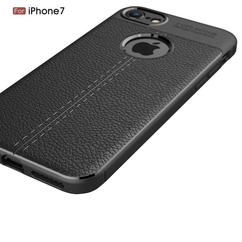 Cover iPhone SE 3 / SE 2 / 8 / 7 Dobbelt Linje Litchi Lædereffekt