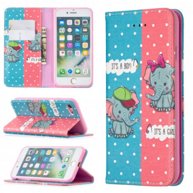 Cover iPhone SE 3 / SE 2 / 8 / 7 Flip Cover Elefanter