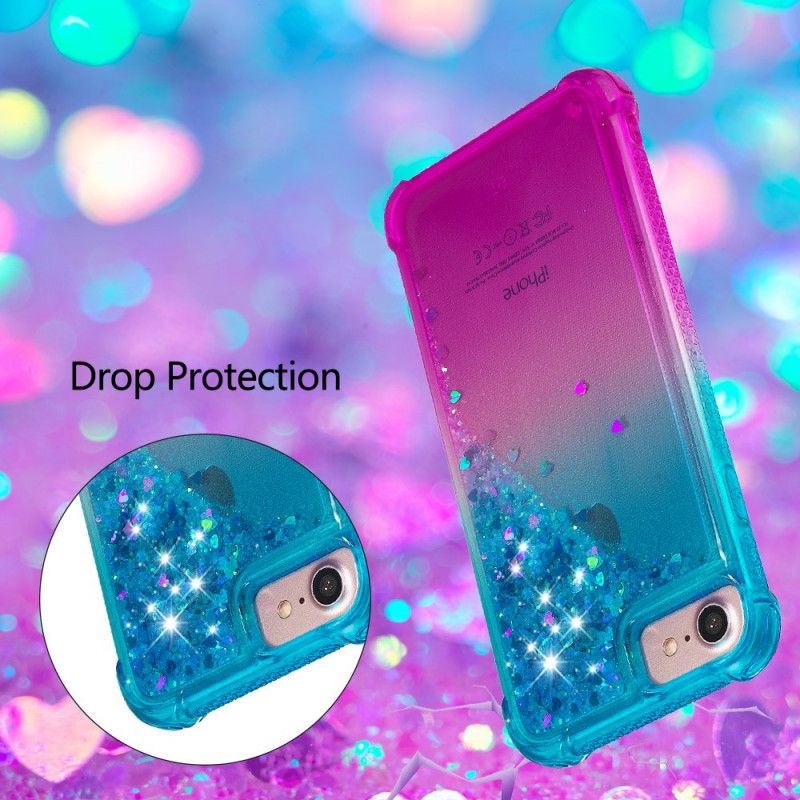 Cover iPhone SE 3 / SE 2 / 8 / 7 Med Snor Med Glitter Silikonesnor