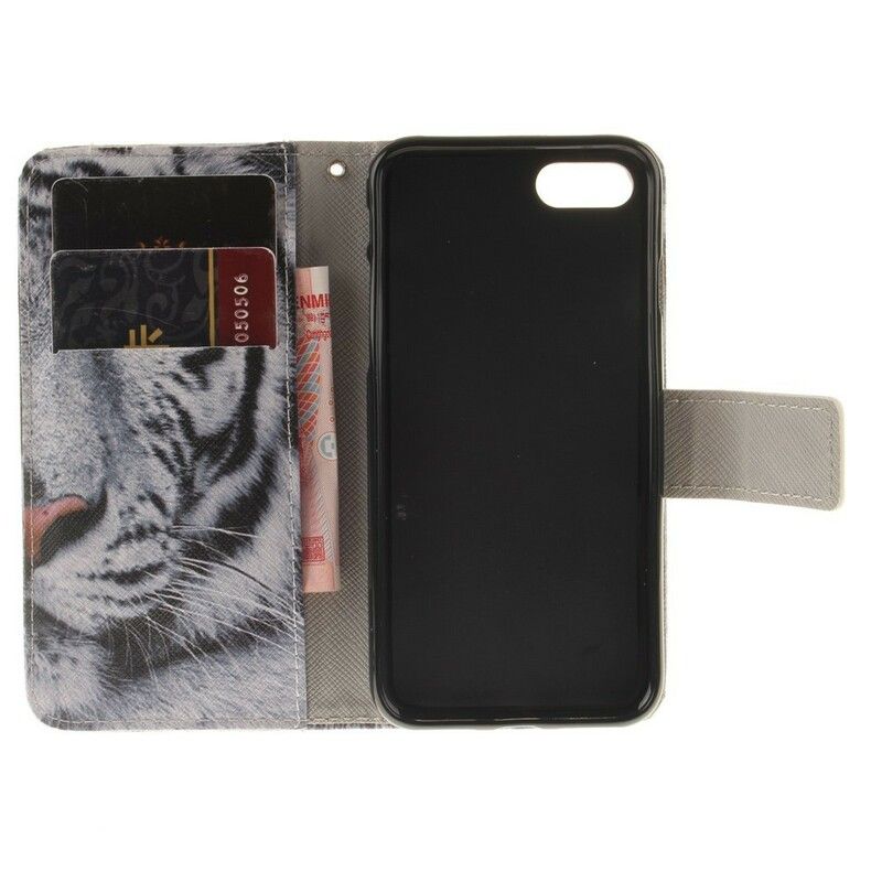 Flip Cover iPhone SE 3 / SE 2 / 8 / 7 Hvid Tiger