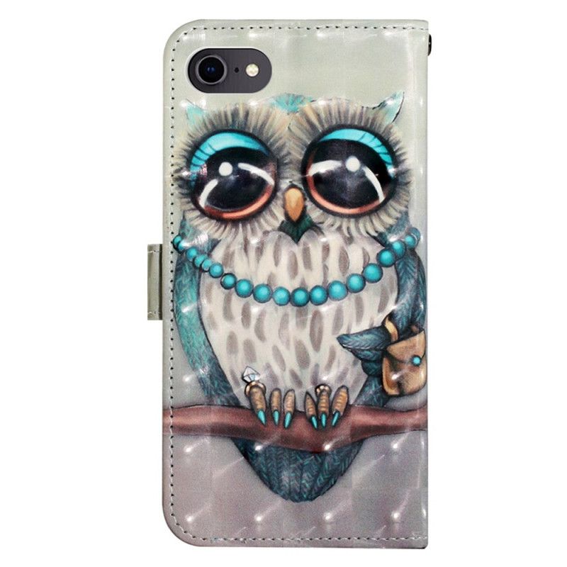 Flip Cover iPhone SE 3 / SE 2 / 8 / 7 Med Snor Frøken Strappy Owl