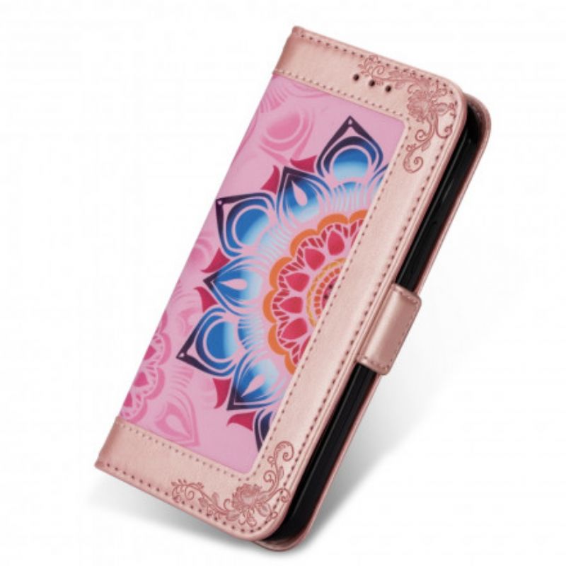 Flip Cover iPhone SE 3 / SE 2 / 8 / 7 Med Snor Mandala Dekoration Med Rem