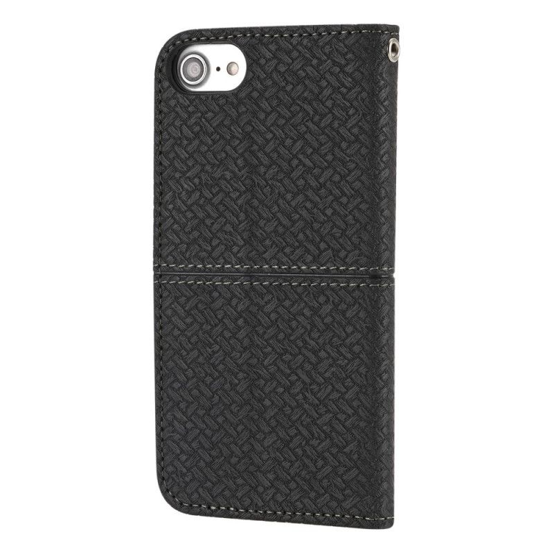 Flip Cover iPhone SE 3 / SE 2 / 8 / 7 Med Snor Thong Vævet Stil