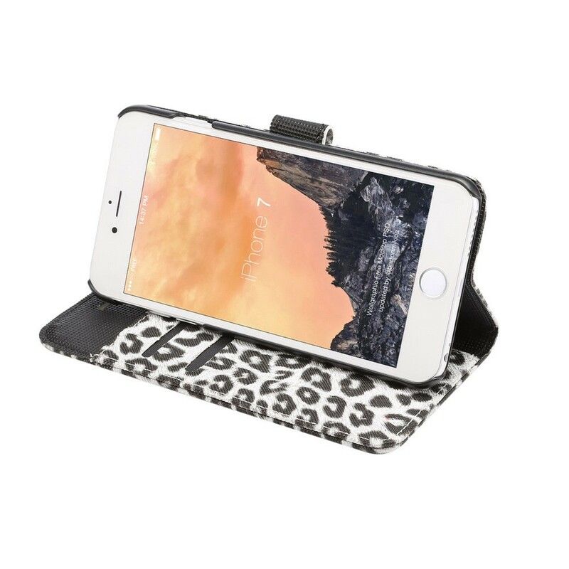 Læder Cover iPhone SE 3 / SE 2 / 8 / 7 Leopard