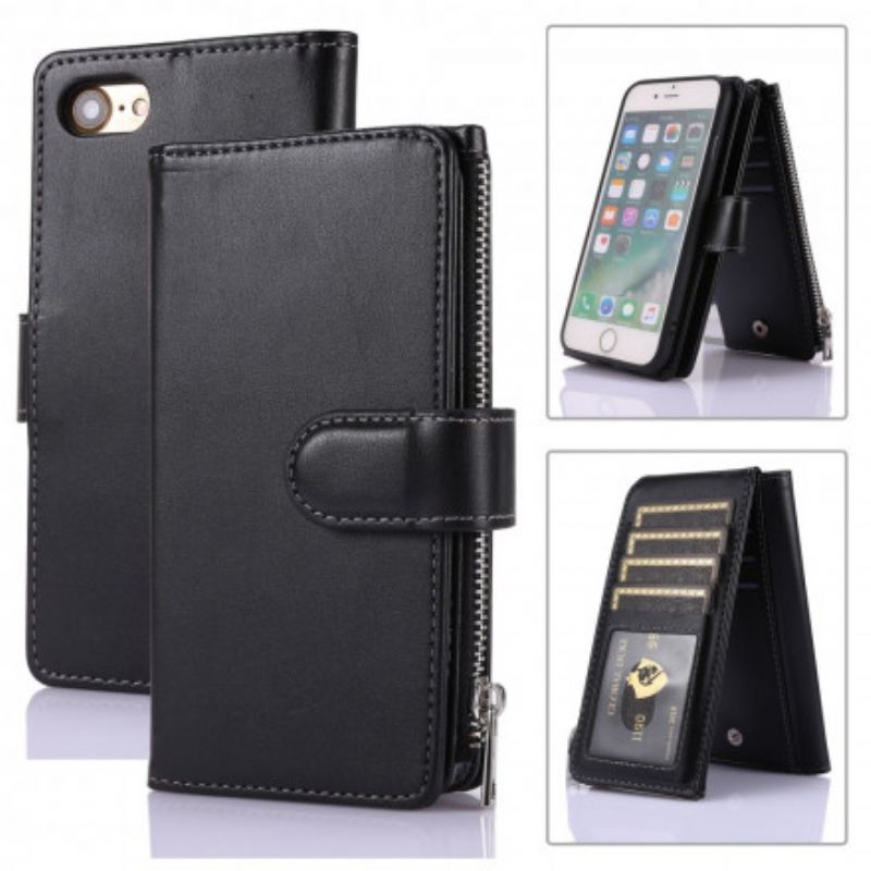 Læder Cover iPhone SE 3 / SE 2 / 8 / 7 Multi-funktion Business Wallet