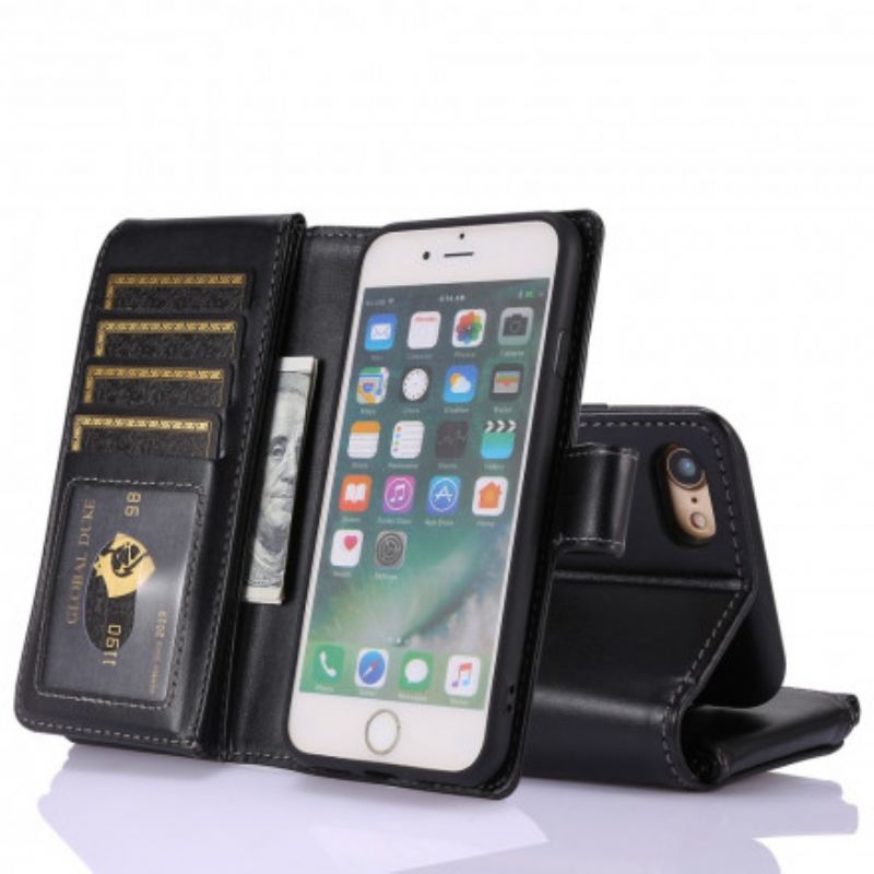 Læder Cover iPhone SE 3 / SE 2 / 8 / 7 Multi-funktion Business Wallet