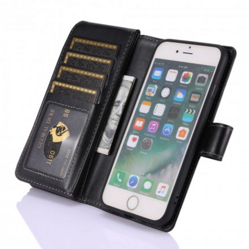 Læder Cover iPhone SE 3 / SE 2 / 8 / 7 Multi-funktion Business Wallet