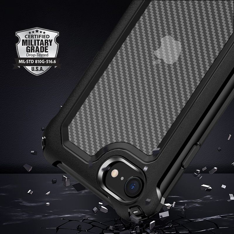 Mobilcover iPhone SE 3 / SE 2 / 8 / 7 Carbon Fiber Hybrid