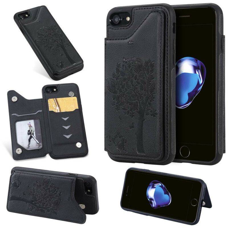 Mobilcover iPhone SE 3 / SE 2 / 8 / 7 Cat Printing Support Card Holder