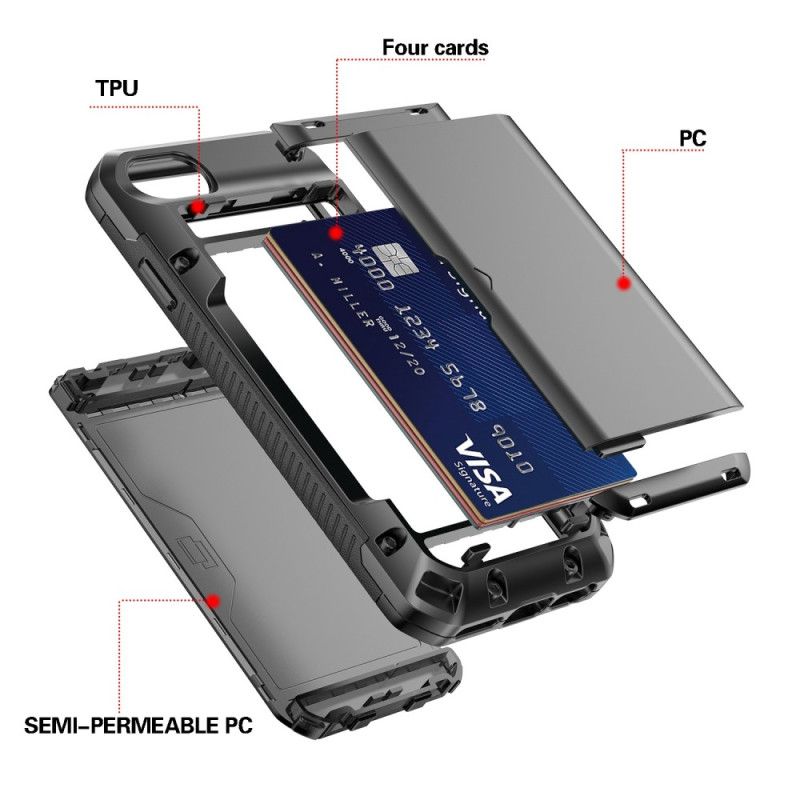 Mobilcover iPhone SE 3 / SE 2 / 8 / 7 Rum 4 Kortholdere