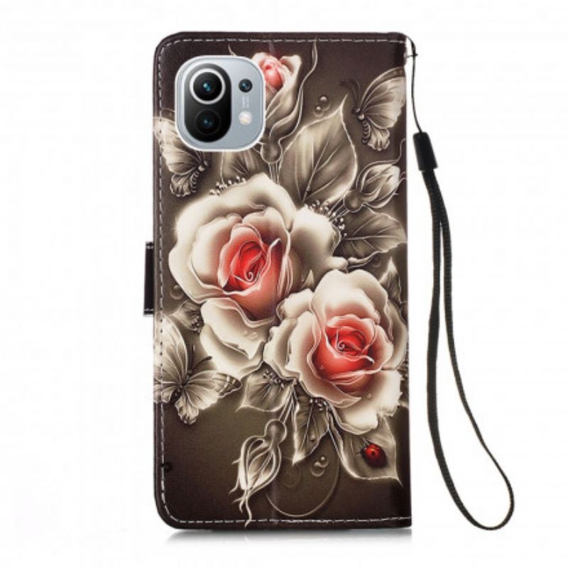 Flip Cover Xiaomi Mi 11 5G Gyldne Roser