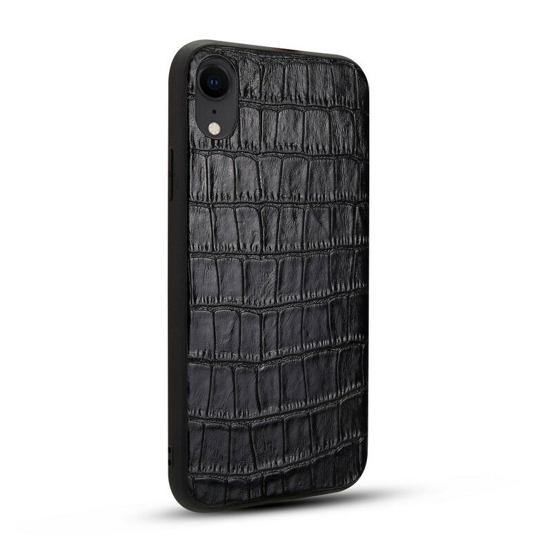 Cover iPhone XR Ægte Crocodile Texture Læder