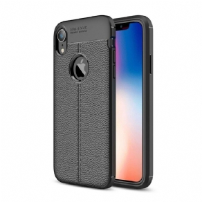 Cover iPhone XR Dobbelt Linje Litchi Lædereffekt