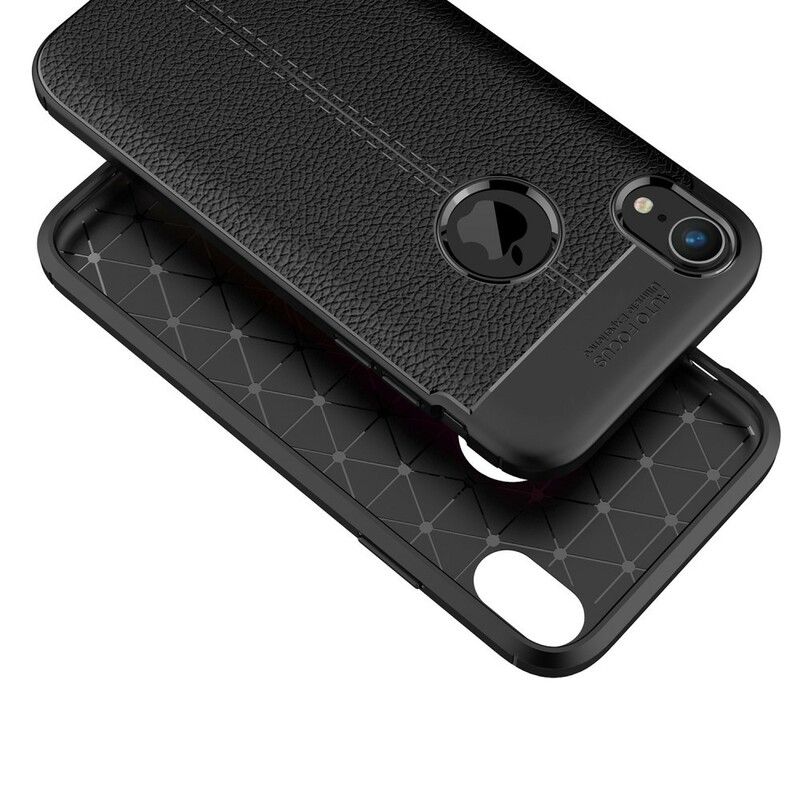 Cover iPhone XR Dobbelt Linje Litchi Lædereffekt