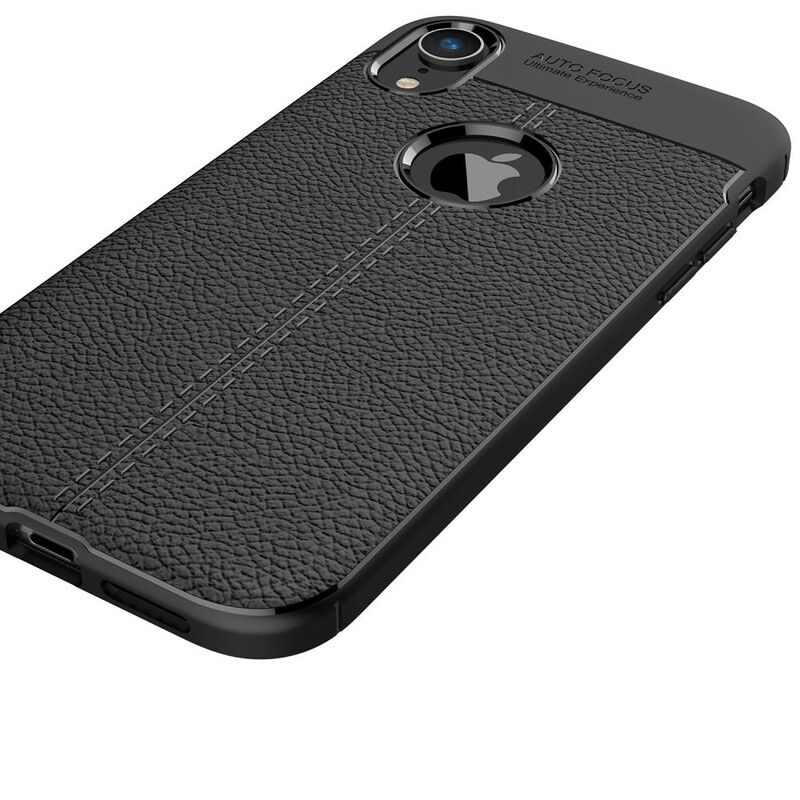 Cover iPhone XR Dobbelt Linje Litchi Lædereffekt