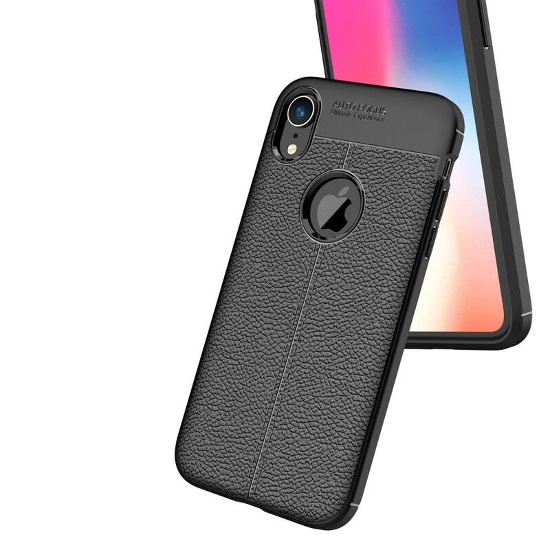 Cover iPhone XR Dobbelt Linje Litchi Lædereffekt