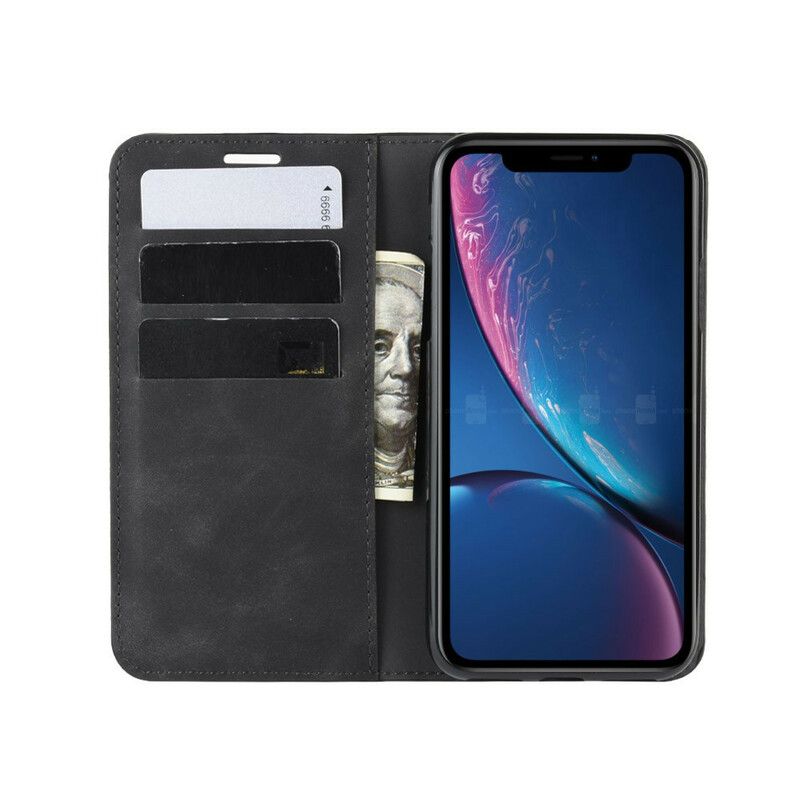 Cover iPhone XR Flip Cover Blødt Lædereffekt