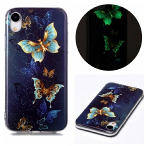 Cover iPhone XR Fluorescerende Sommerfugle-serien