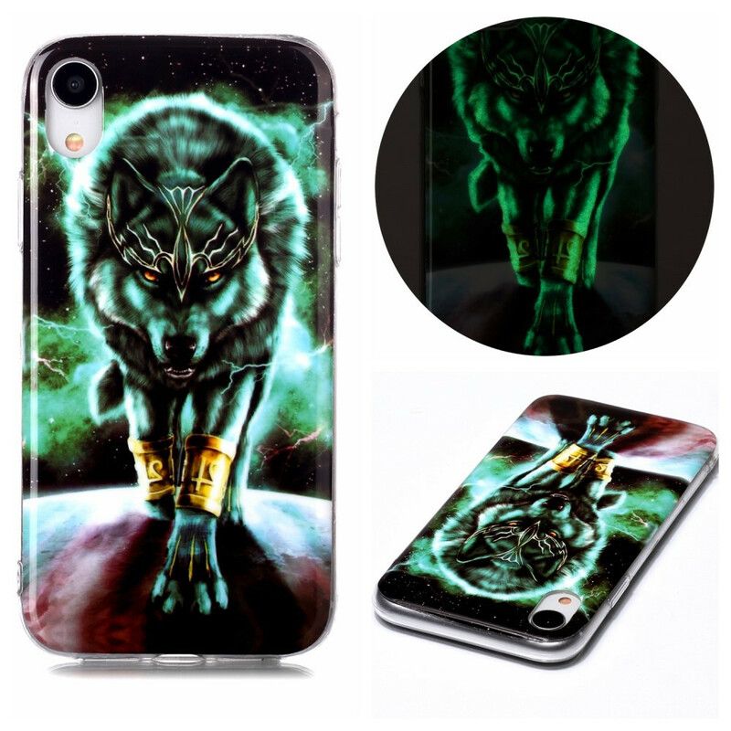 Cover iPhone XR Fluorescerende Wolf Series