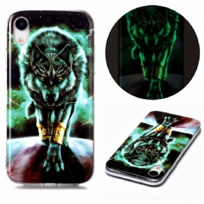 Cover iPhone XR Fluorescerende Wolf Series