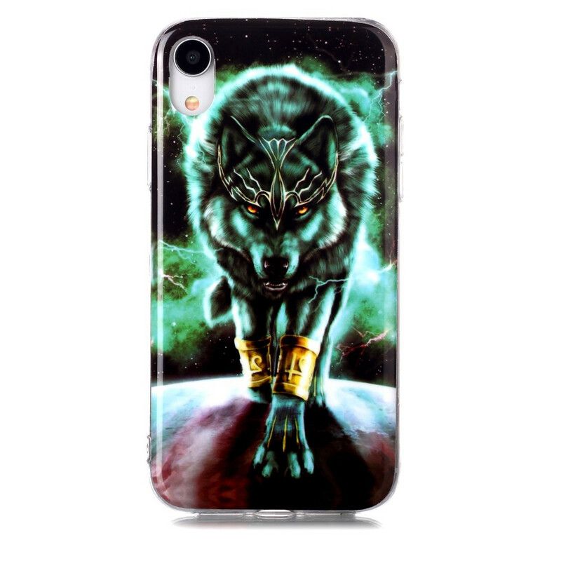 Cover iPhone XR Fluorescerende Wolf Series