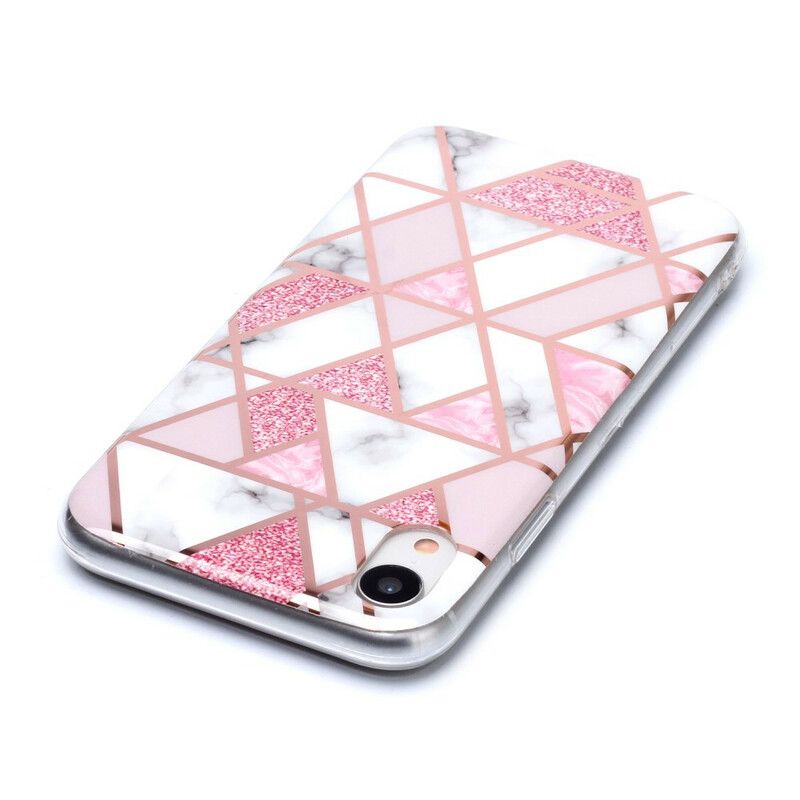 Cover iPhone XR Marmorfarvet Geometri 2