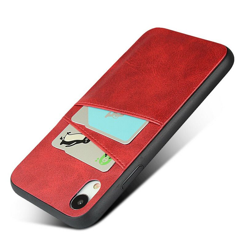 Cover iPhone XR Monokrom Dobbelt Kortholder