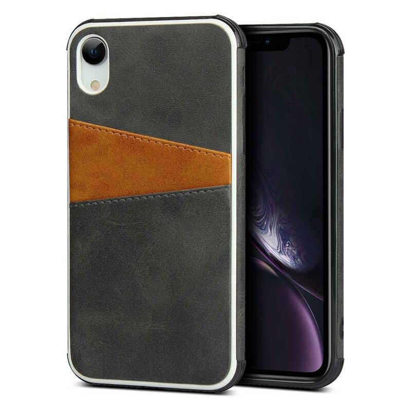 Cover iPhone XR Tofarvet Dobbelt Kortholder