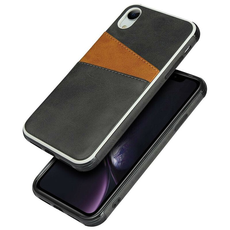 Cover iPhone XR Tofarvet Dobbelt Kortholder