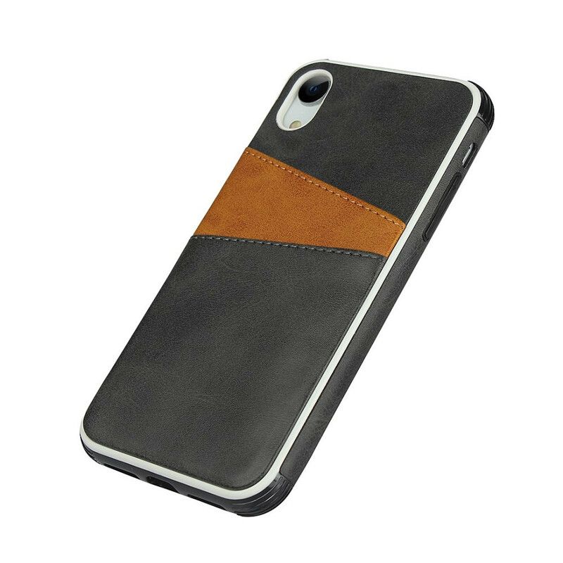 Cover iPhone XR Tofarvet Dobbelt Kortholder