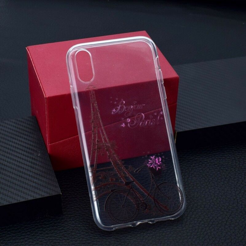 Cover iPhone XR Transparent Bonjour Paris